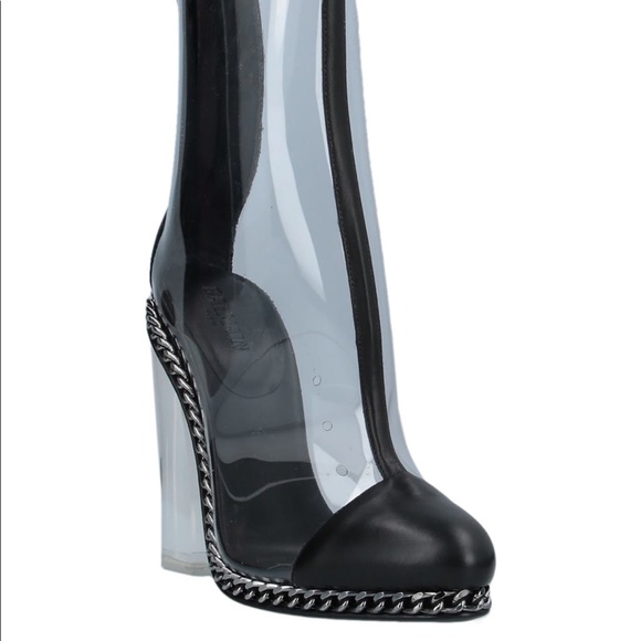 BALMAIN lucite clear ankle boots - Picture 12 of 15